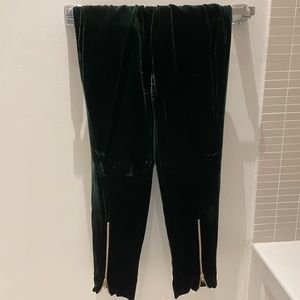 Sandro forest green velvet pants